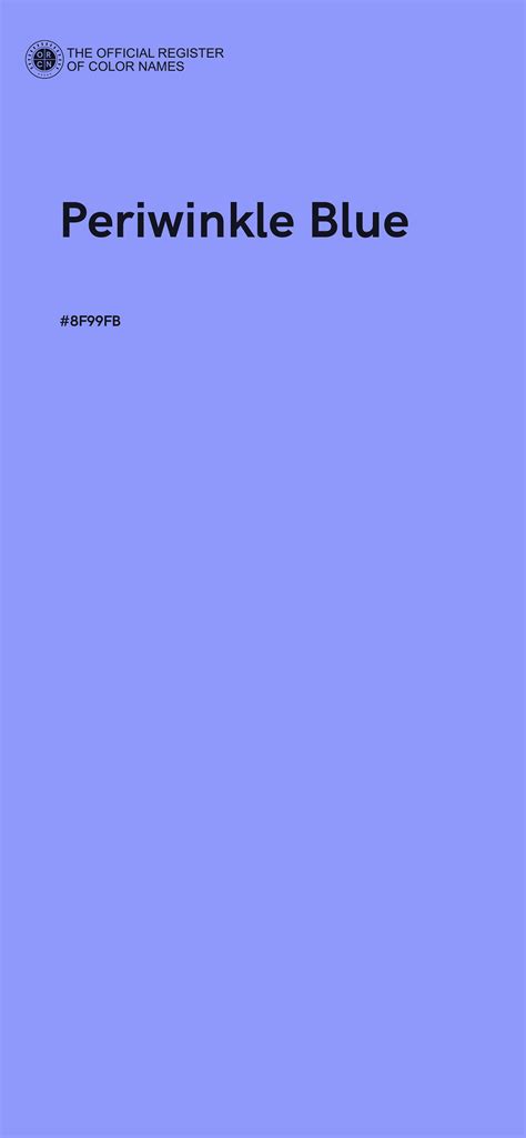 Periwinkle Blue color - #8F99FB - The Official Register of Color Names