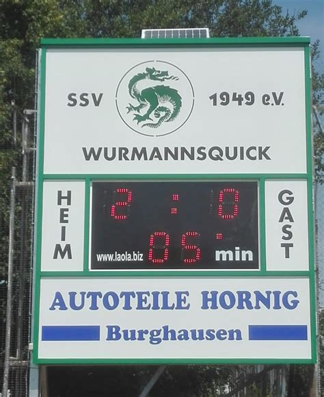 Anzeigetafel Für Den Ssv Ssv Wurmannsquick