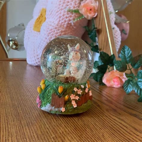 Cottagecore Bunny Snow Globe Etsy