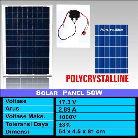 Solar Panel Surya Solar Cell 50w Polycrstaline Monocrystaline Lazada Indonesia