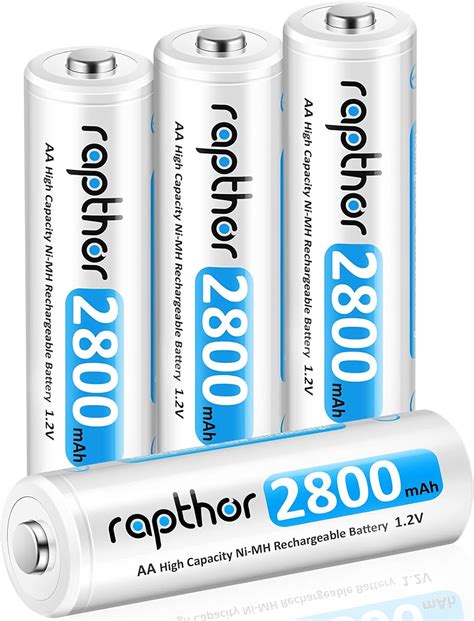 Amazon Rapthor AA Rechargeable Batteries 4 Count 2800 MAh Ni MH