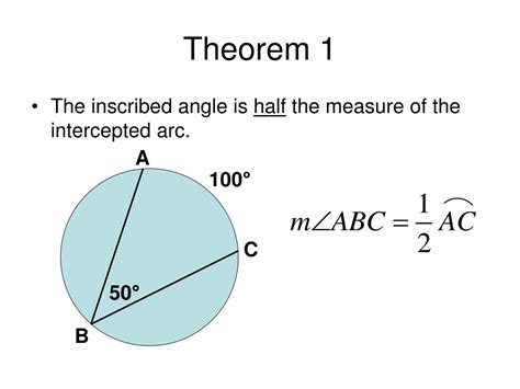 Inscribed Angle Theorem Worksheet