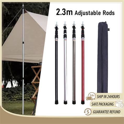 2.3m Camping Adjustable Rod Tent Pole Accessories For Camping Tent Rods ...