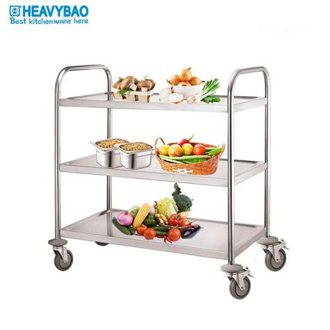 Heavybao Cheaper Serving Carts Stainless Steel Tier Kitchen Tea Food