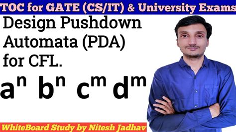 Pushdown Automata For A Nb Nc Md M PDA For A N B N C M D M PDA In