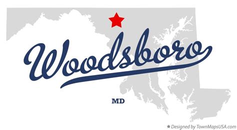 Map of Woodsboro, MD, Maryland