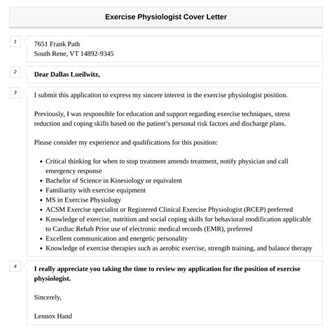 Exercise Physiologist Cover Letter Velvet Jobs