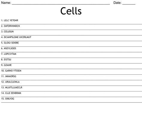 Cells Word Scramble WordMint