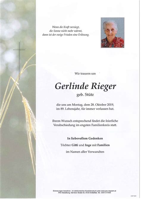 Parte F R Gerlinde Rieger Pax Requiem