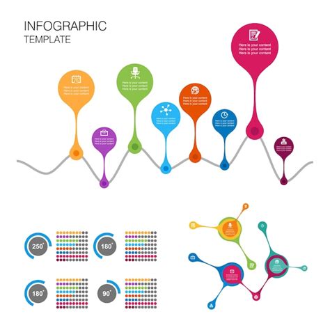 Plantilla de diseño de infografías de línea de tiempo Vector Premium