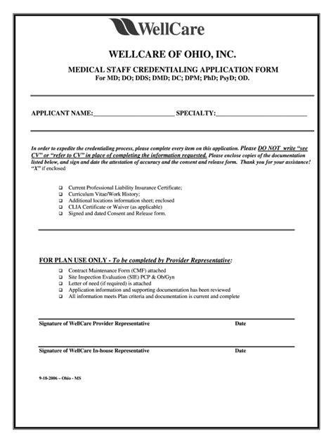 Wellcare Provider Credentialing Application Form Fill Out