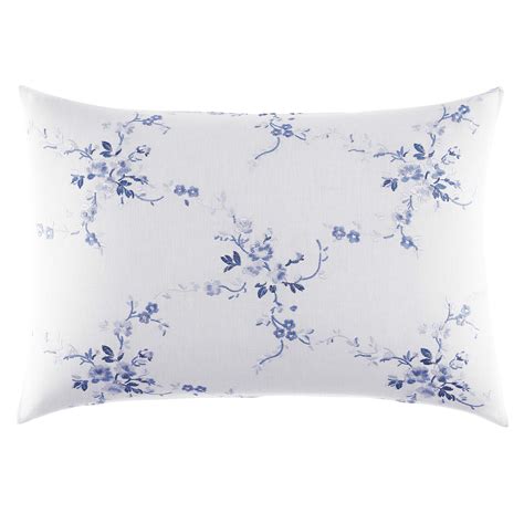 Laura Ashley Charlotte Blue Cotton Embroidered Throw Pillow & Reviews