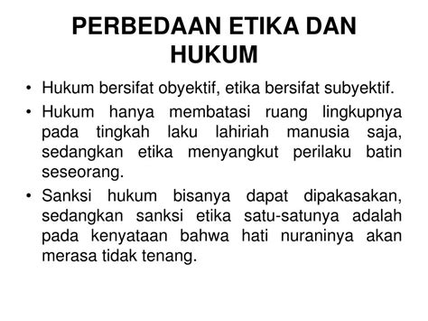 Perbedaan Etika Dan Hukum Sinau