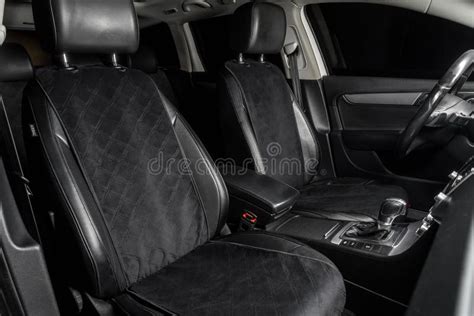 Comfortable Passenger Bus Interior with Upholstered Seats Stock Photo ...