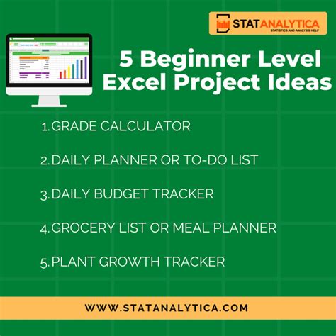 5 Beginner Level Excel Project Ideas : r/assignmentprovider