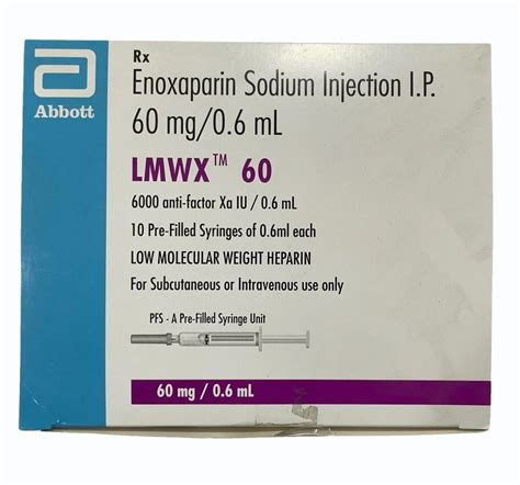 Lmwx Enoxaparin Injection Mg Ml At Rs Vial Enoxaparin