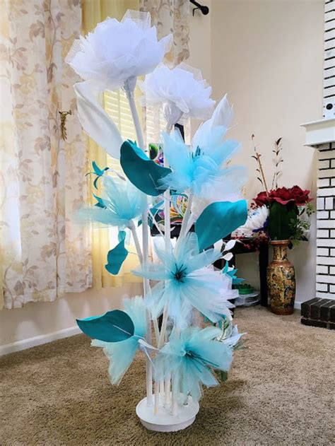 Oversized Turquoise Flower Installation/ /parties/wedding Floral Decor/retail Window Floral ...