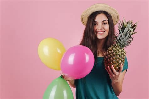 Page 4 Girl With Pineapple Front Pink Background Images Free