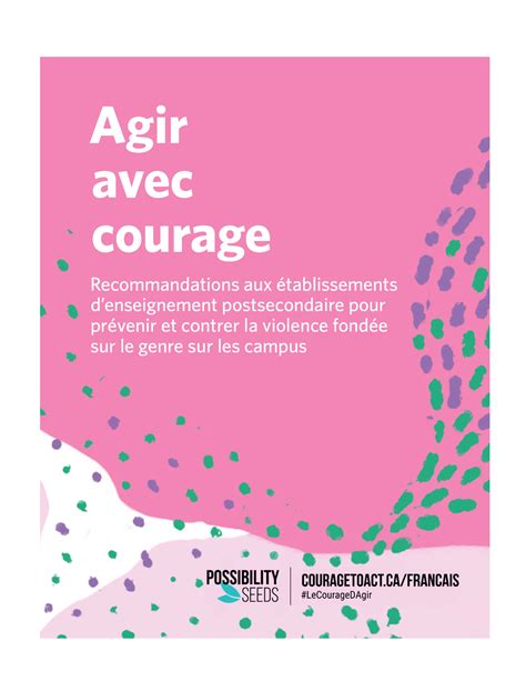 Agir Avec Courage Recommandations Aux Tablissements Denseignement