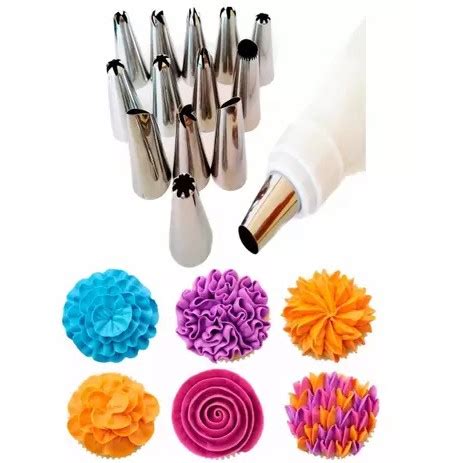 Bico Decorador Para Bolo Confeiteiro Inox Kit 12 Bicos Shopee Brasil