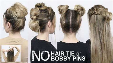 How To Messy Bun With Clutcher No Hair Ties And No Bobby Pins Easy Youtube