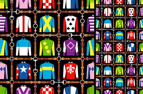 Seamless Pattern Jockey Uniform. Traditional Design. Silk. Harness ...