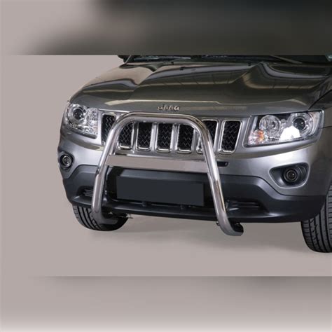 Pare Buffle Haut Inox Avec Plaque Jeep Compass 2011 2016