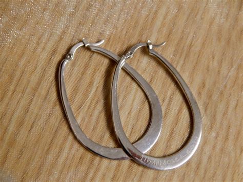 Tiffany And Co Sterling Silver 925 Oval Hoop Earrings Designed Etsy