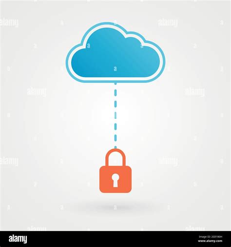 Cloud And Padlock Concept Of Security Locked Vector Illustration