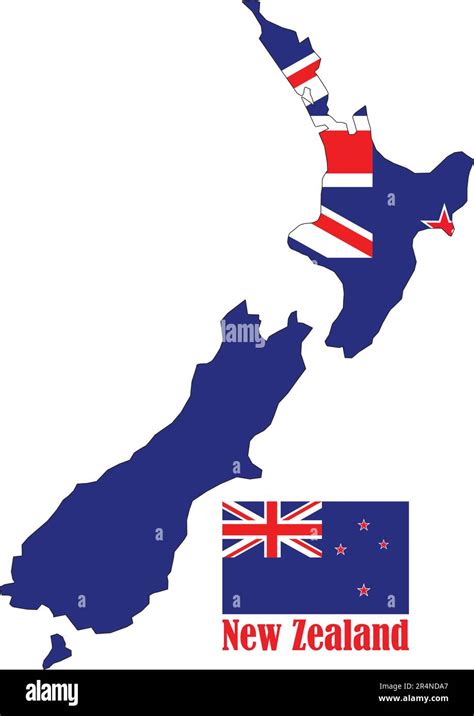 New Zealand Map and Flag Stock Vector Image & Art - Alamy