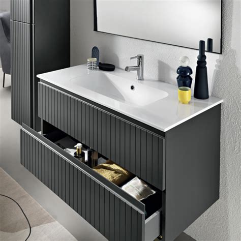 Mobile Da Bagno Sospeso Moderno Con Base 100 ARTICO Con 2 Cassetti E