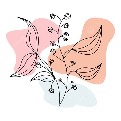 Linha Desenho Desenho Floral Com Pastel Color E Abstract Shape Type 26 Png Arte Da Linha De