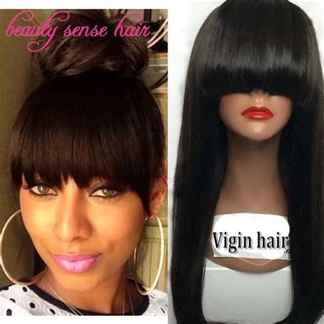 2016 Sale 150 Density Straight Full Lace Human Hair Wigs With Ponytail