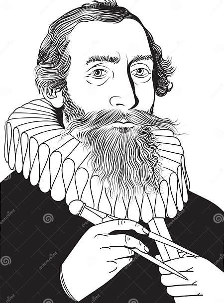 Johannes Kepler Isolated Vector Portrait Stock Vector Illustration Of Moon Figure 160781858