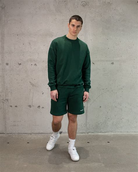 Drop Shoulder Crewneck Forest Green Hours