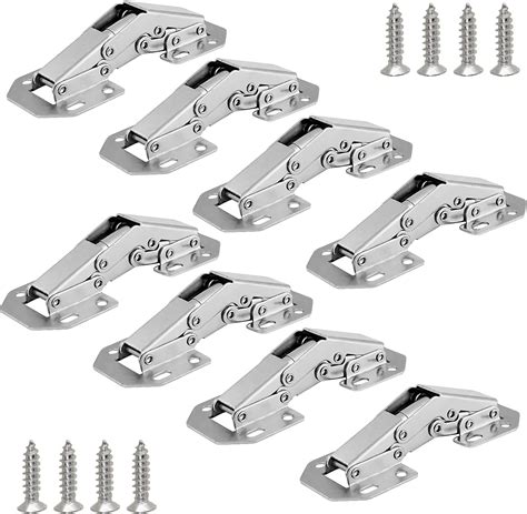 Cionyce 8 Pack Hidden Cabinet Hinges Surface Mount Hinges 4 inch