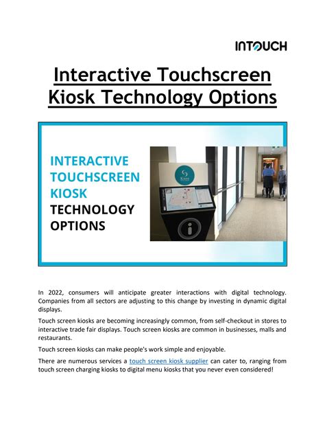 Interactive Touchscreen Kiosk Technology Options by Intouch screens - Issuu