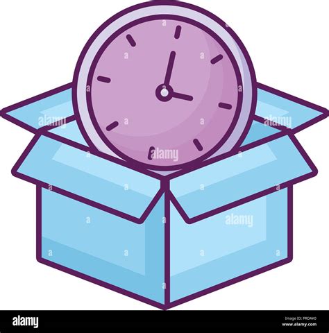 Box With Time Clock Vector Illustration Design Stock Vector Image And Art