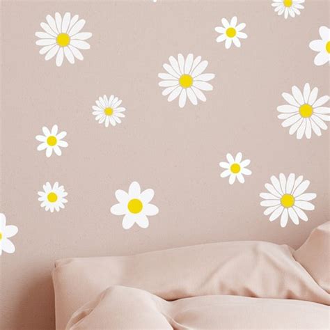 Daisy Wall Decals Flower Wall Decals Girls Room Decor Etsy