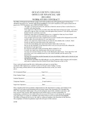 Fillable Online Ocean Contract Form Ocean County College Ocean Fax