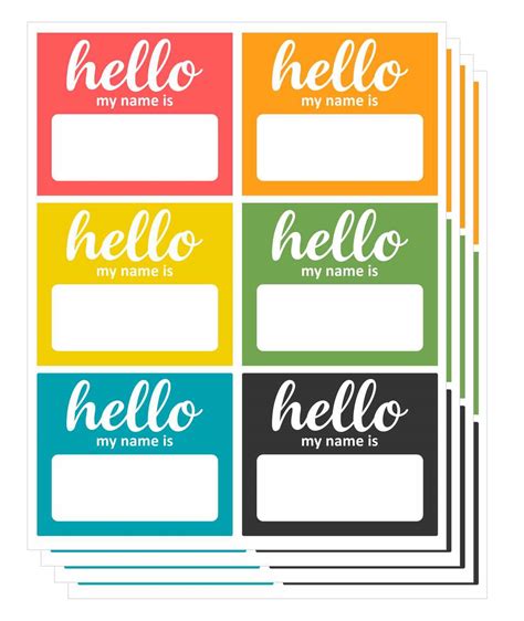 Svm Craft® 100 Pieces Hello Name Tags Multicolored Hello My Name Is