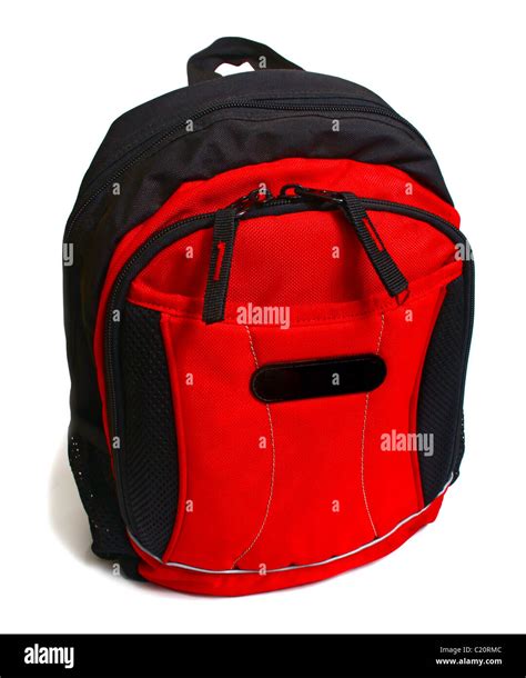 Red And Black Backpack Isolated On White Background Stock Photo Alamy