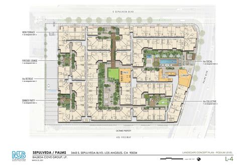 Landscape Concept Plan Podium Level Sepulveda Palms