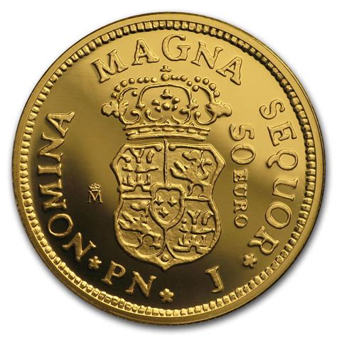 Buy 2018 Spain Proof Gold €50 150th Anniversary Spanish Escudos Apmex