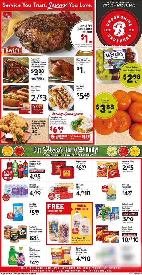 Brookshire Brothers Ad Circular - 09/23 - 09/29/2020 | Rabato