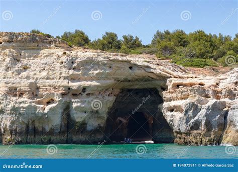 Benagil Caves From The Sea Side Beautiful Natural Sea Cave With