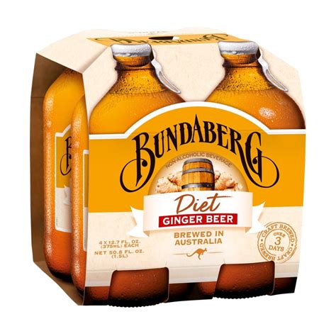 Bundaberg Brewed Diet Ginger Beer Drink 68 Oz 4 Pack