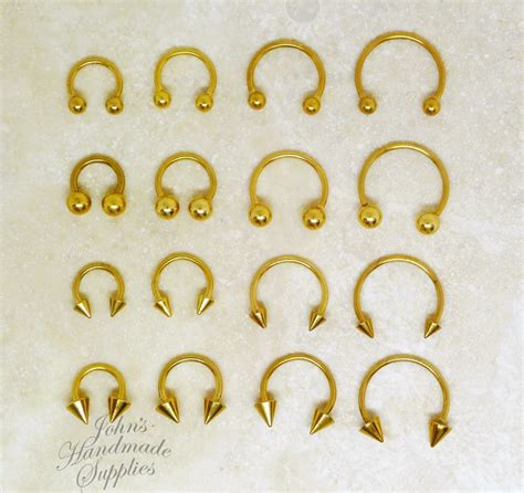 16g 316l Surgical Steel 6mm 8mm 10mm 12mm Gold Tone Horseshoe Etsy