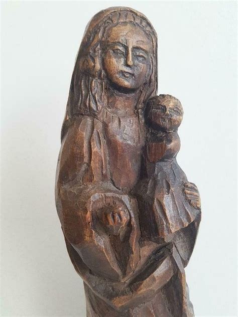 Statue En Bois Sculpt E La Main De Marie Avec L Enfant Catawiki