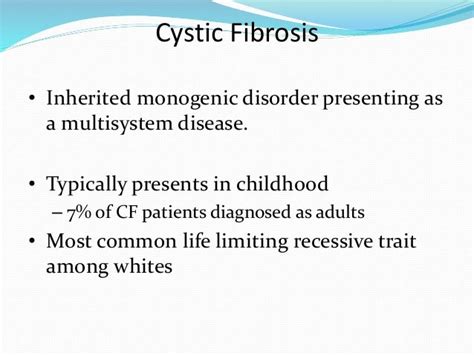 Cystic Fibrosisgenetic Disease